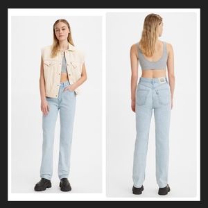 LEVIS WELLTHREAD '70S HIGH RISE SLIM STRAIGHT FIT WOMEN'S JEANS